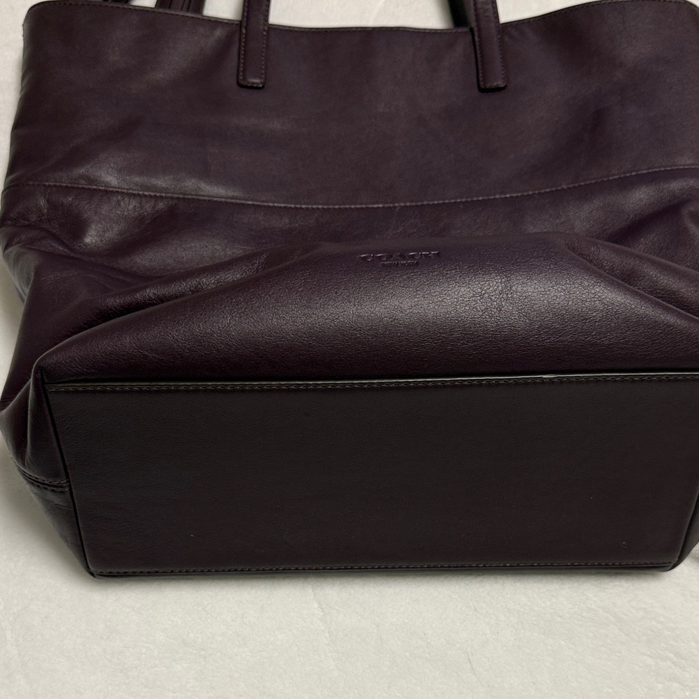 Leather Coach Tote Bag - Dark Plum - Picture 8 of 8